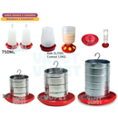 Comedor 10kg + Bebedor 5 Litros Frango Perdiz Galinha Angola Kit Granja Aves Pet