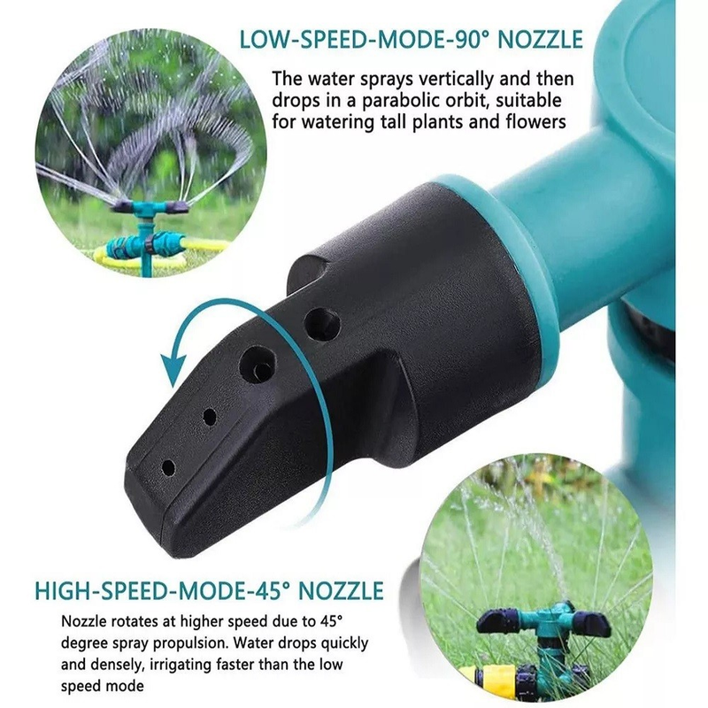 Aspersor 360° Automático De Água Jardim Rotativo Sistema De Irrigação De Gramado