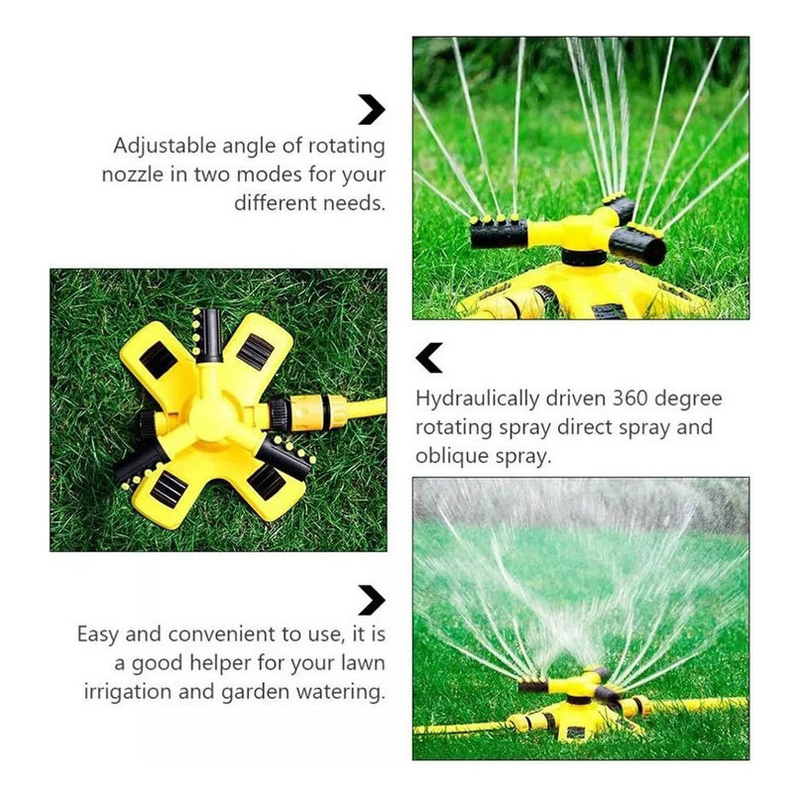3 Peças 360 ° Cabeça De Aspersão Rotativa Automática Para Irrigação De Berçário Aspersor Tandem De Três Pinos
