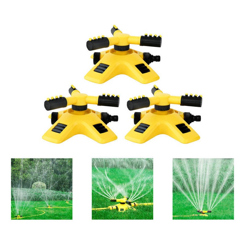 3 Peças 360 ° Cabeça De Aspersão Rotativa Automática Para Irrigação De Berçário Aspersor Tandem De Três Pinos
